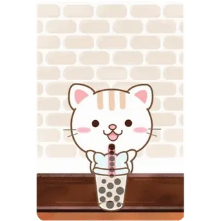 😊 7af6bcf8 gato, kawaii, bubble tea, lindo, animal telegram sticker