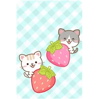 😊 8e9771f3 gato, fresa, lindo, kawaii, animal, gatito telegram sticker