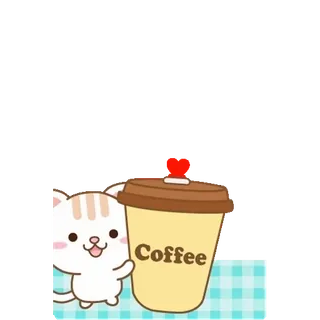 😊 8f18a914 Coffee gato, café, bebida, lindo, dibujos animados telegram sticker
