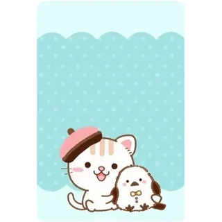 😊 a203caba lindo, gato, pájaro, kawaii, animal, ilustración telegram sticker