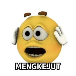 😱 246af714 MENGKEJUT emoji, surprised, shocked, expression, cartoon, face whatsapp sticker