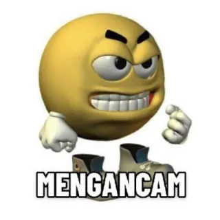 😏 348649cf MENGANCAM emoji, angry, threatening, cartoon whatsapp sticker