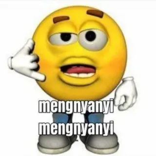 🧐 522cf8a2 mengnyanyi mengnyanyi emoji, call me, expression, cartoon, funny, meme whatsapp sticker