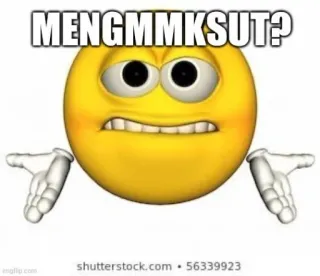 😝 528905ab MENGMMKSUT? meme, emoji, question, confused, unsure whatsapp sticker