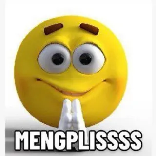 🙏 6d179313 MENGPLISSSS emoji, pleading, begging, funny, meme whatsapp sticker