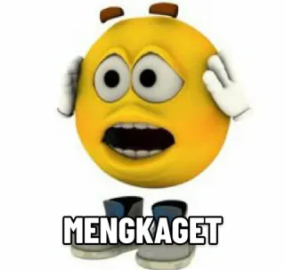 😨 81a23af8 MENGKAGET emoji, shocked, surprised, funny, cartoon whatsapp sticker