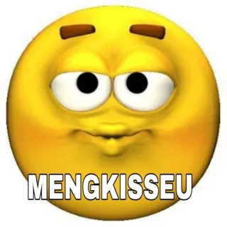 😗 9eae33cc MENGKISSEU emoji, smiley, funny, yellow, face whatsapp sticker
