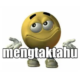 🧐 b253b40c mengtaktahu emoji, unsure, shrug, indonesian, meme whatsapp sticker
