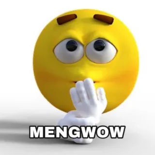 🤭 b3d4e8f5 MENGWOW emoji, expression, funny, meme, wordplay whatsapp sticker