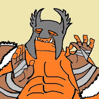 👌 c09f6615 幻想, 怪物, 头盔, OK手势, 卡通 telegram sticker