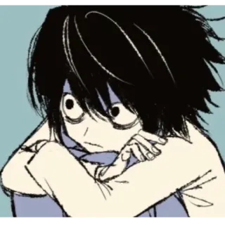 🦔 206cbfbb L Lawliet Death Note Anime, Detetive, Intelectual, Mangá telegram sticker