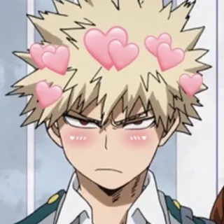 🦔 e7835f2e Katsuki Bakugo My Hero Academia Anime, My Hero Academia, Katsuki Bakugo, Fanart, Postać, Serca telegram sticker