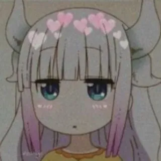 🦔 fb73b7fd Kanna Kamui Miss Kobayashi's Dragon Maid Anime, Kawaii, Słodkie, Smok, Kanna, Serca telegram sticker