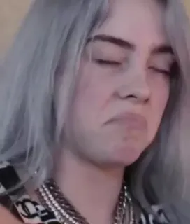 🌊 512ea548 Billie Eilish 빌리 아일리시, 가수, 팝, 유명인, 음악가, 웃긴 얼굴, 음악 whatsapp sticker