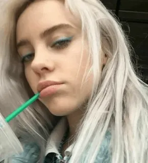 🌊 5a21aa3a Billie Eilish 유명인, 가수, 빌리 아일리시, 팝스타, 음악, 팝 whatsapp sticker