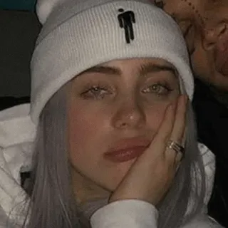 🌊 5d2d2ed8 Billie Eilish 빌리 아일리시, 가수, 유명인, 초상화, 모자, 여자, 팝스타 whatsapp sticker
