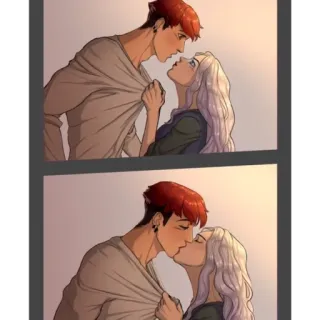 🦔 7a66ca56 ciuman, cinta, pasangan, romantis, kasih sayang, berciuman, anime telegram sticker