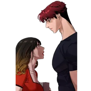 🦔 b51b5322 pasangan, pria, wanita, anime, manga, potret, cinta, romansa telegram sticker