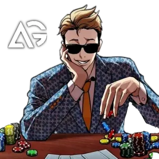 🦔 69e9e24d Cartone animato, Personaggio, Poker, Gioco d'azzardo, Casinò, Fiches, Uomo in giacca e cravatta whatsapp sticker