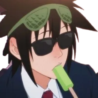 🦔 71b02dd5 Jin Mori The God of High School Anime, Personaggio, Ghiacciolo, Occhiali da sole, The God of High School whatsapp sticker