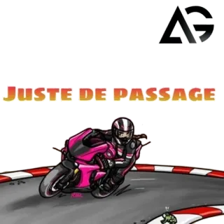 🦔 969a970d JUSTE DE PASSAGE moto, pilota, velocità, corsa, stile anime whatsapp sticker