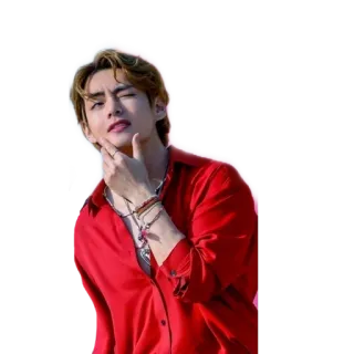 🦔 d22e31f8 V V, BTS, K-Pop, cantante, idol, che fa l'occhiolino, maschio whatsapp sticker