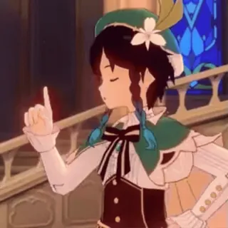 ☁️ 2190b8c2 Venti Genshin Impact 温迪, 原神, 动漫, 游戏角色, 指着 telegram sticker