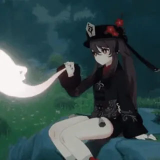 🍙 524da52d Hu Tao Genshin Impact 胡桃, 原神, 游戏, 动漫, 幽灵 telegram sticker