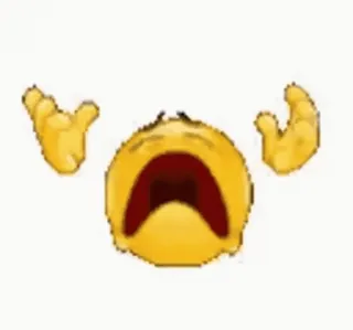 😩 1a821b8d emoji, menangis, kuning, tangan, sedih telegram sticker