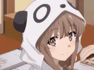 💗 6c965bdd Mai Sakurajima Rascal Does Not Dream of Bunny Girl Senpai Anime, Menina, Panda, Moletom com capuz, Fofo, Animação japonesa telegram sticker