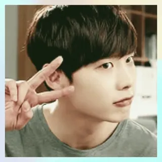 👍 43eb94d5 мир, знак мира, корейский, азиатский, мужчина, знаменитость whatsapp sticker