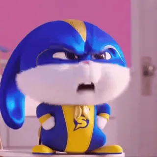 ✌️ 281f322a Snowball The Secret Life of Pets lapin, lapinou, superhéros, dessin animé, animal, mignon whatsapp sticker