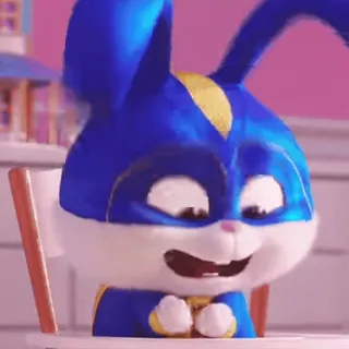 🙂 61fa284d Snowball The Secret Life of Pets Boule de neige, lapin, lapinou, mignon, dessin animé, super-héros whatsapp sticker