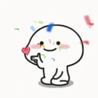 😂 d2b760ff Kartun, Lucu, Hati, Perayaan, Konfeti whatsapp sticker