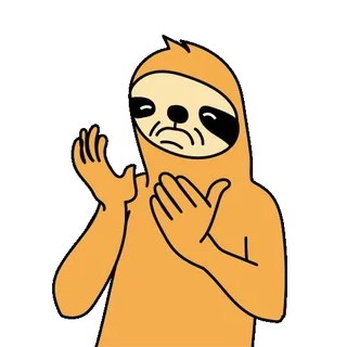 👏 9ad1e15f Leniwiec, Kreskówka, Zwierzę, Słodki, Śmieszne, Mem telegram sticker