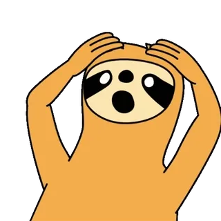 😲 e351095b leniwiec, kreskówka, zwierzę, zszokowany, przestraszony, wyraz, śmieszne, słodkie telegram sticker