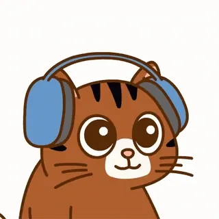 🎧 0d329679 고양이, 헤드폰, 동물, 만화 whatsapp sticker