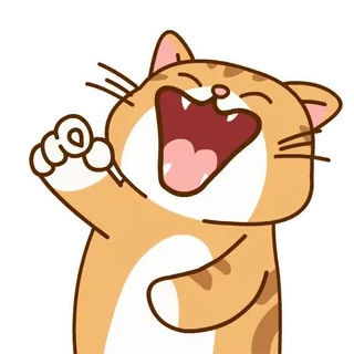 😹 6b47869a kucing, binatang, stiker, kartun, senang, perayaan telegram sticker