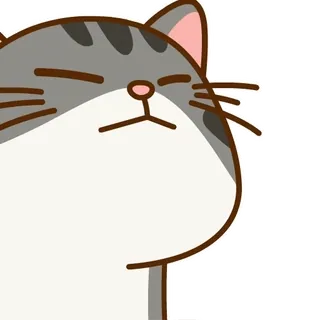 😌 da071808 kucing, stiker, hewan, abu-abu, imut telegram sticker