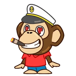 😍 f20a46be macaco, desenho animado, charuto, capitão, amor, olhos telegram sticker