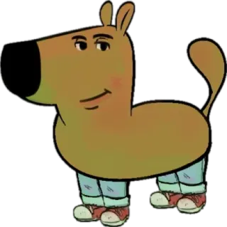 🤩 2a8da6f5 hond, cartoon, antropomorf, personage, grappig, jeans, schoenen telegram sticker