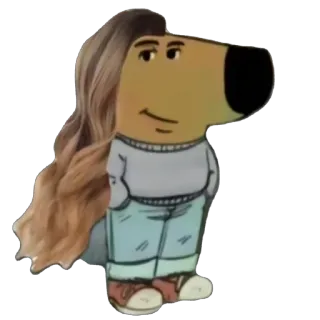 👧 6a593bb1 hond, cartoon, personage, sticker, antropomorf, haar telegram sticker