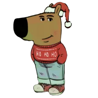 🎅 7409b36c HO HO HO Kerstmis, Kerstman, Vakantie, Cartoon, Trui, Feestelijk telegram sticker