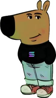 🙂 8277fb7d Cartoon, Personage, Solana, Crypto, Mascotte, Antropomorf, Hond telegram sticker