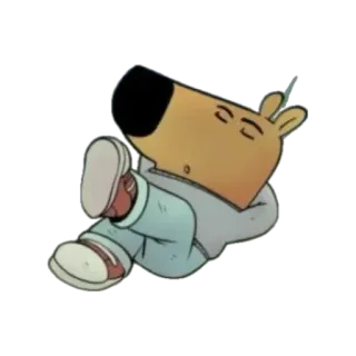 🌟 8b0a194f cartoon, hond, personage, slaperig, ontspannen, dier telegram sticker