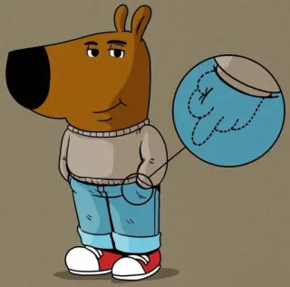 🤩 973f79e8 cartoon, hond, middelvinger, aanstootgevend, onbeschoft, gebaar, personage telegram sticker