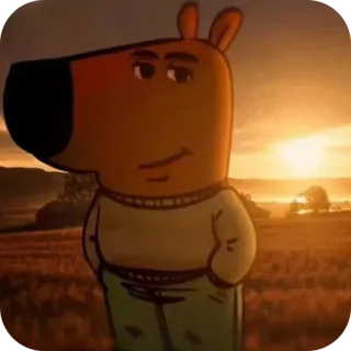 🌌 df95a74b Cartoon, Personage, Antropomorf, Zonsondergang, Meme telegram sticker