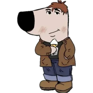 🌟 f7b782e2 cartoon, hond, antropomorf, jas, ijs, personage telegram sticker