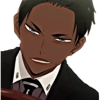 🦔 093f2d40 アニメ, 男, スーツ, キャラクター, イラスト, ポートレート whatsapp sticker