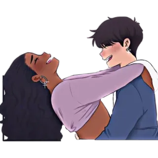 🦔 25c70d14 愛, カップル, ロマンス, ハグ, 漫画, ステッカー whatsapp sticker